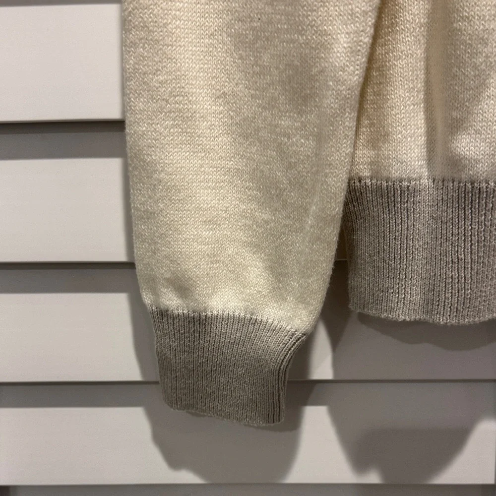 GAP Kids Cream and Gray Metallic Sweater with Dog Design
